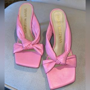 Stuart Weitzman Pink Playa Knot Sandals 7